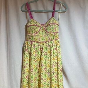 Floral Yellow and Pink Maxi Dress